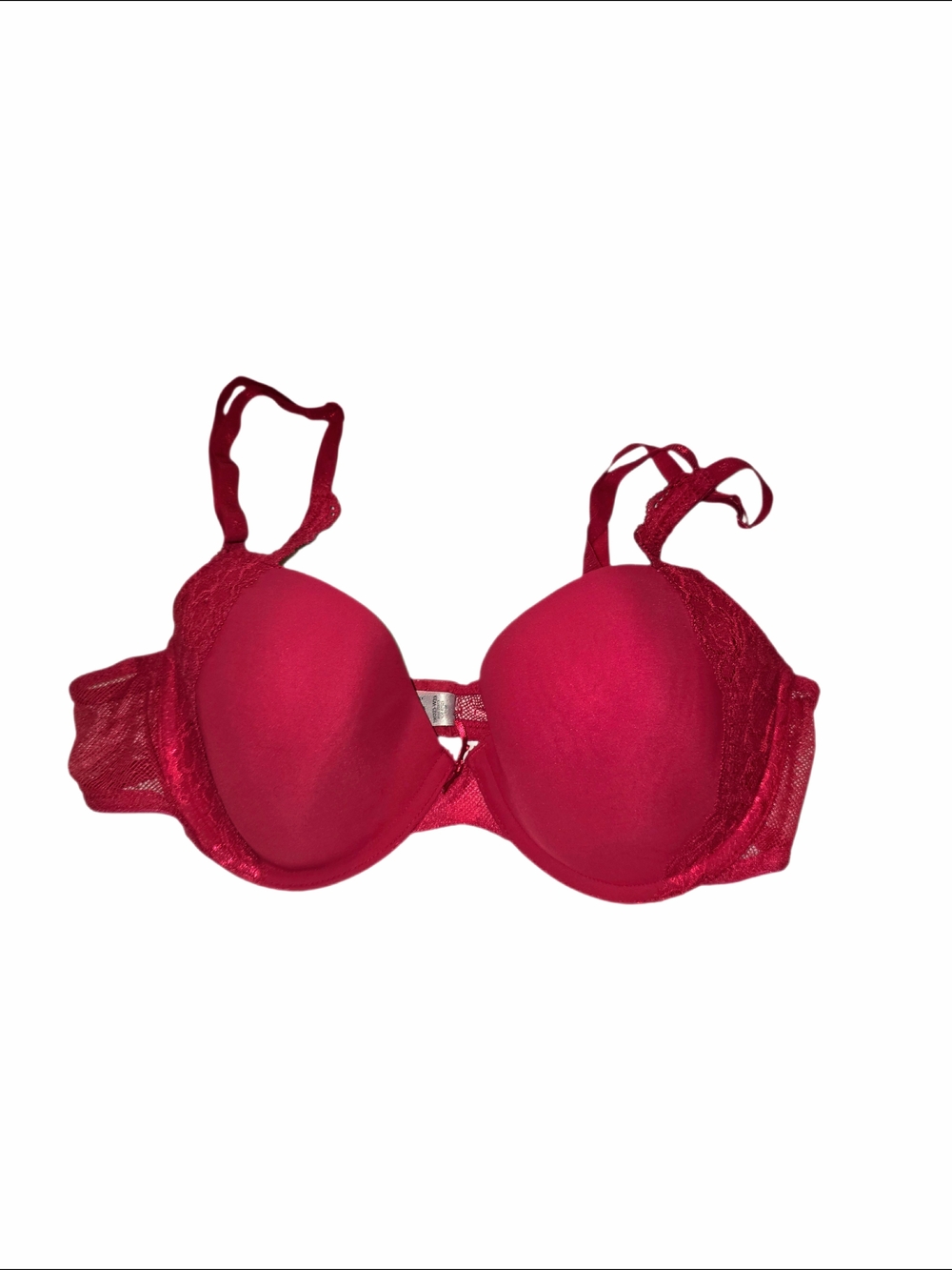 Angels Red Lace Lined Demi Bra - Size 34C